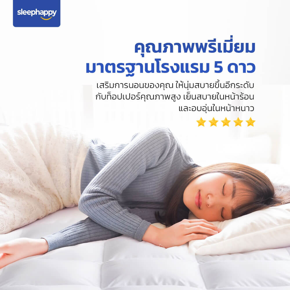 แผ่นรองนอน 5 ฟุต SLEEPHAPPY MICROFIBER